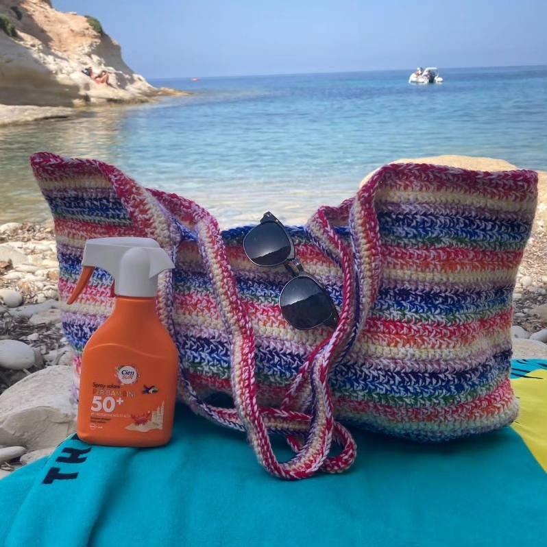 Crocheted beach bag
