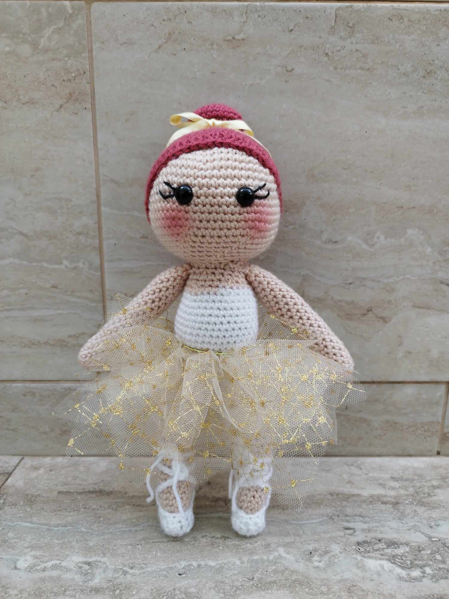 Crocheted ballerina doll