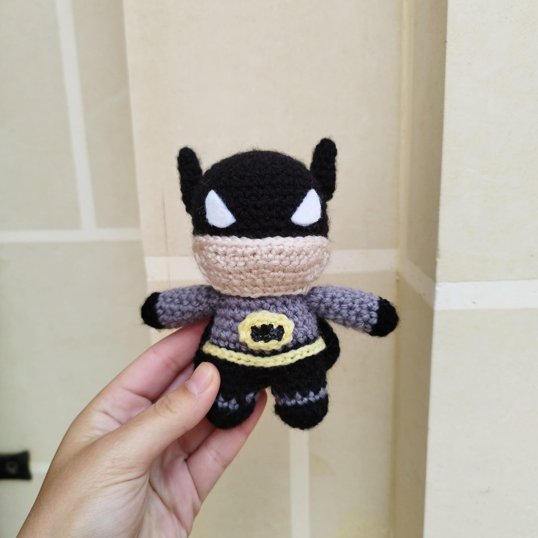 Crocheted Batman plushie