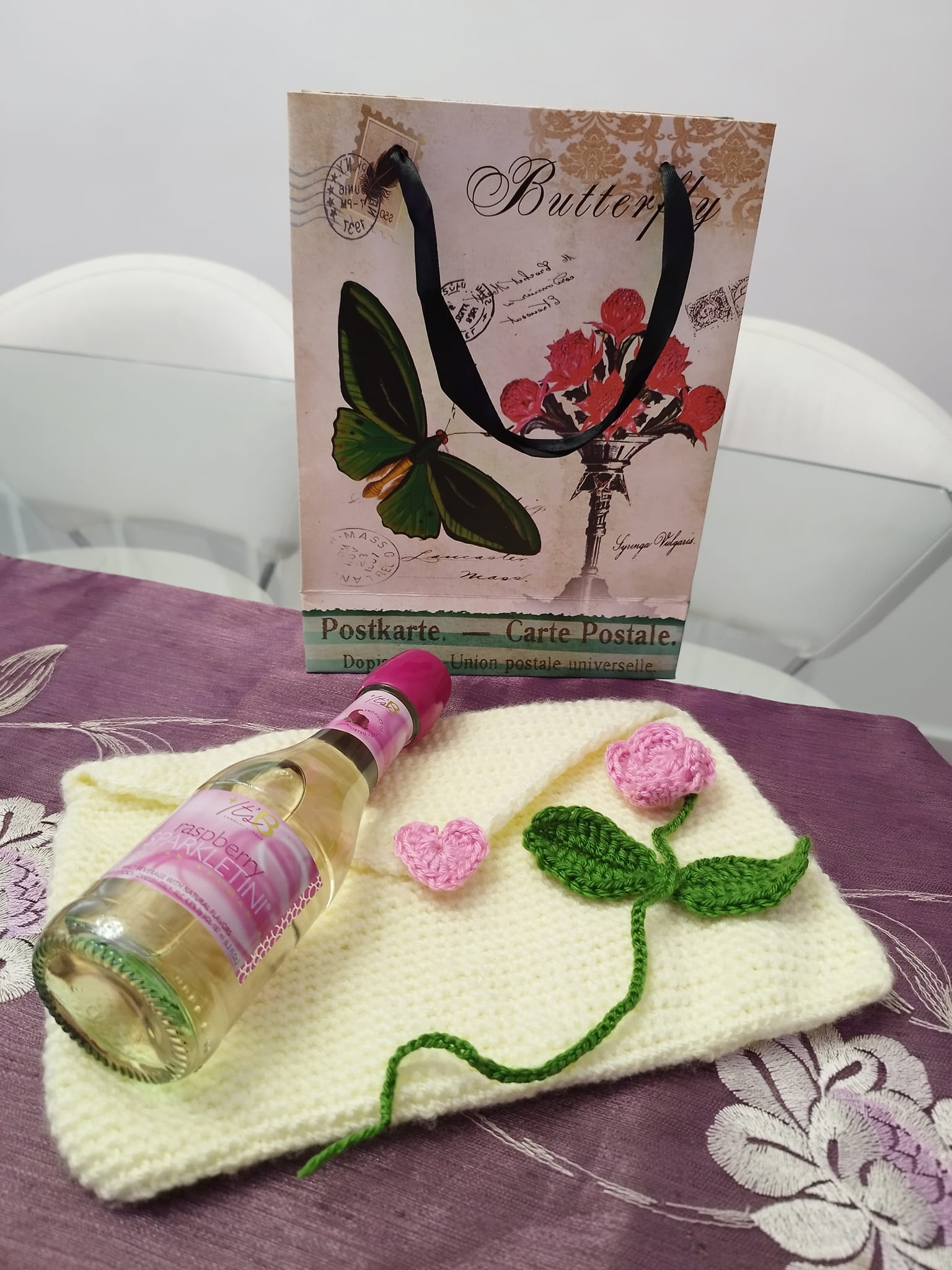 Crocheted envelope book cover