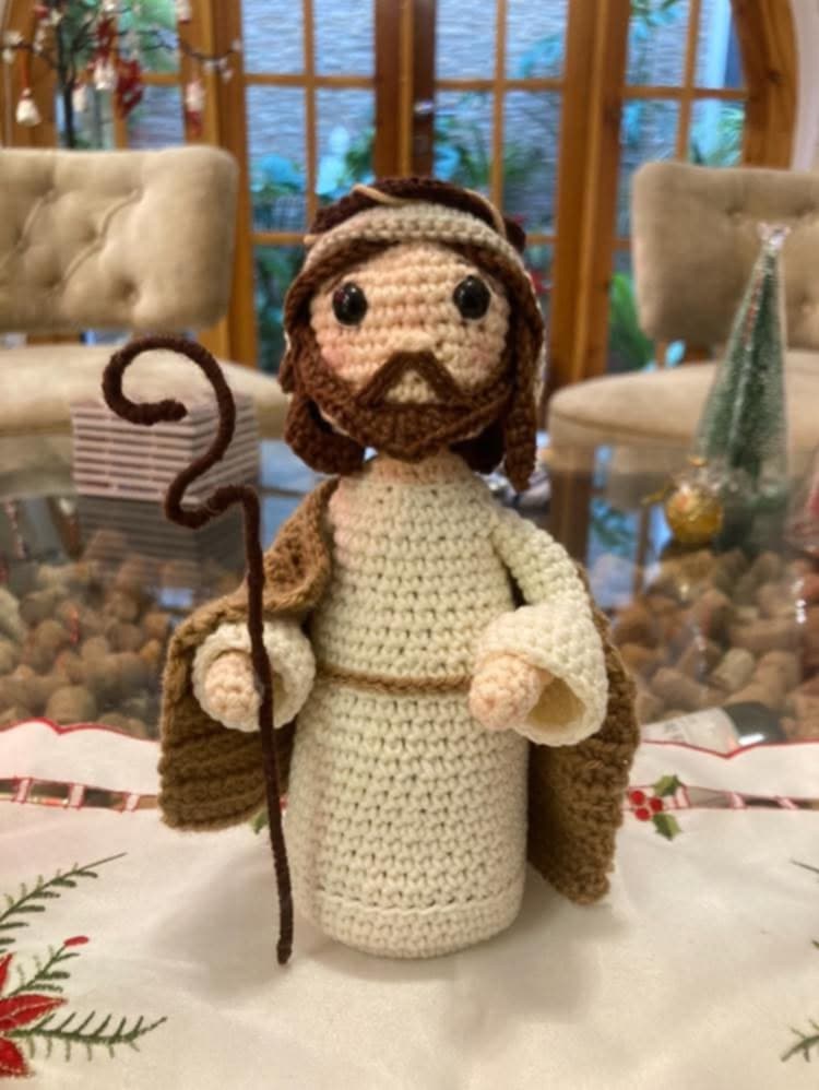 Crocheted Joseph nativity figurine