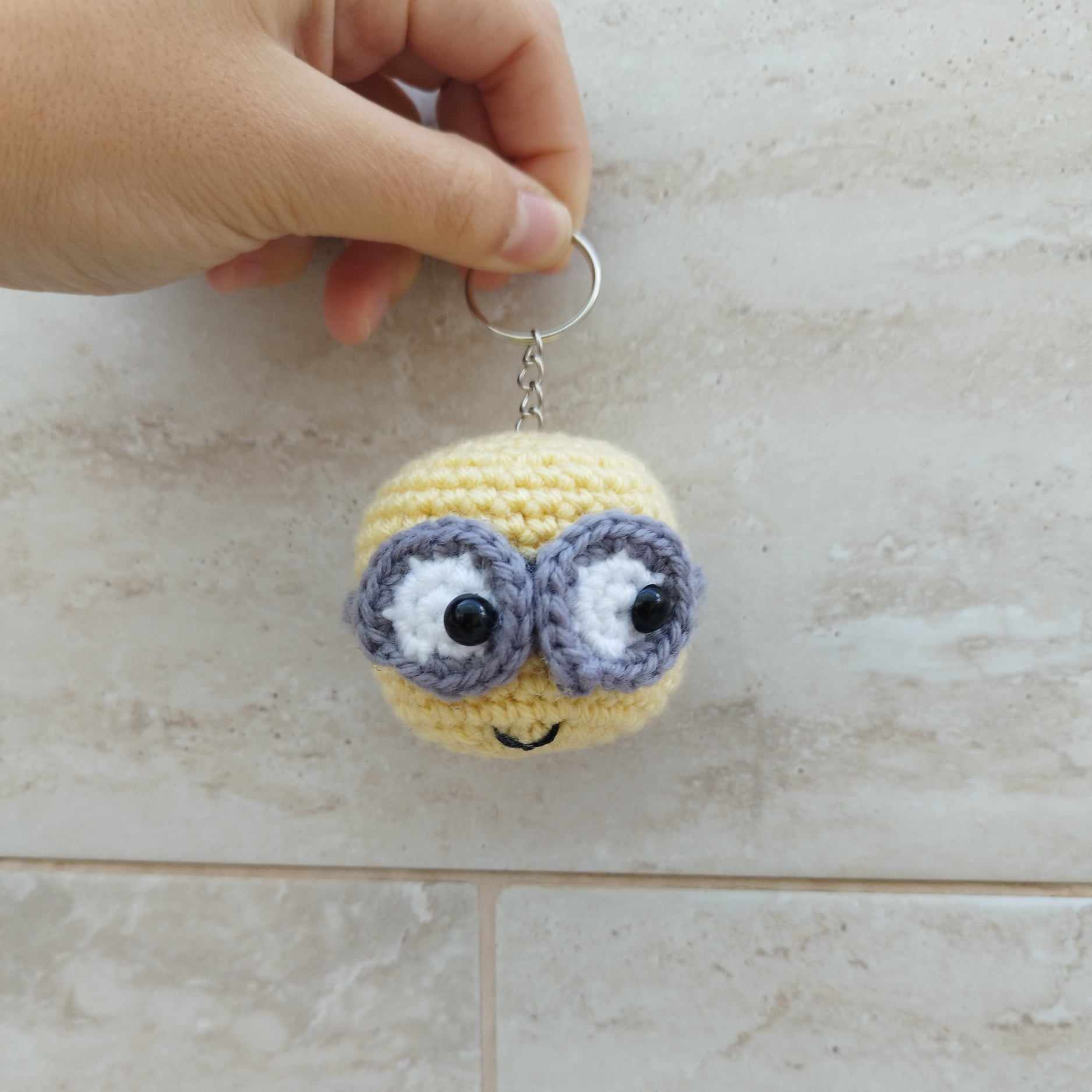 Crocheted Minion keychain