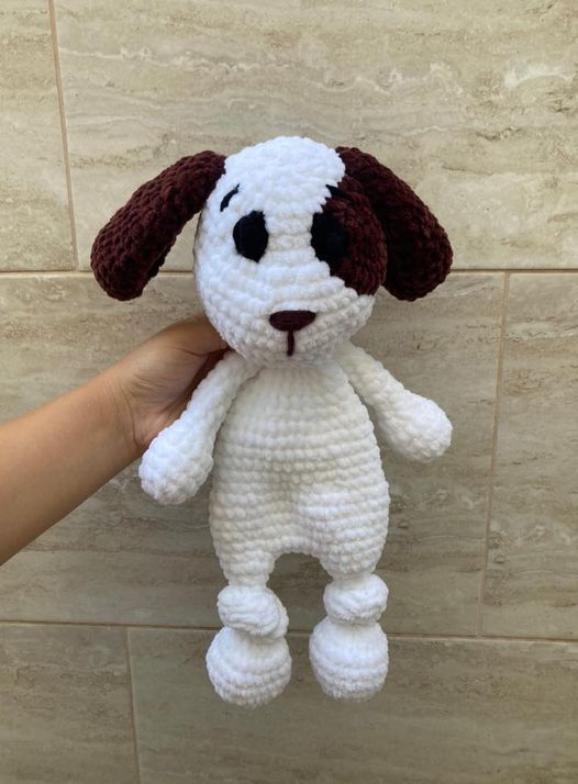 Crocheted snuggler puppy