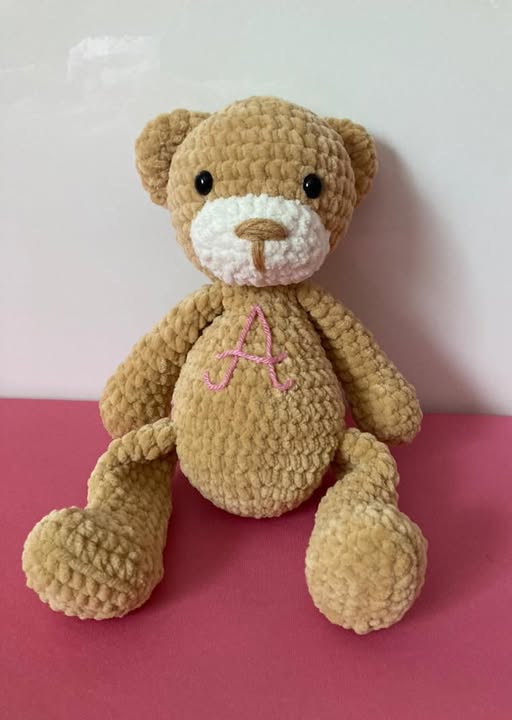 Crocheted custom teddy bear